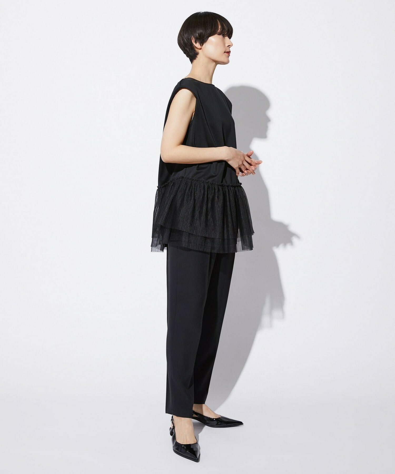 【MOGA Collection】【Lサイズ】MOGA Collection　コンパクトポンチフリルブラウス 詳細画像 ブラック 19