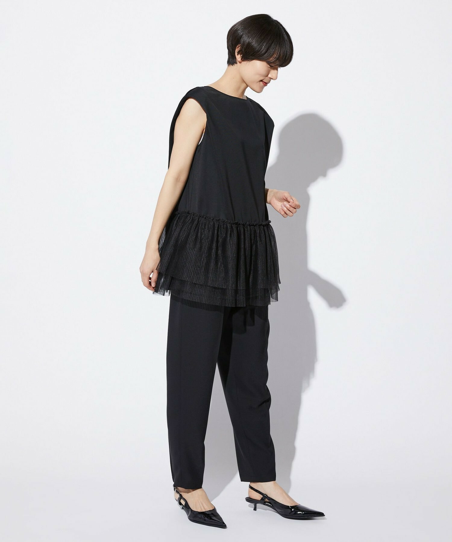 【MOGA Collection】【Lサイズ】MOGA Collection　コンパクトポンチフリルブラウス 詳細画像 ブラック 20