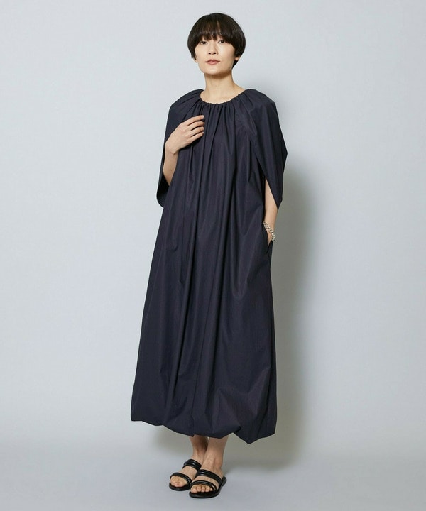 【Lサイズ】チンツタイプライターバルーンワンピース 詳細画像 ネイビー 2