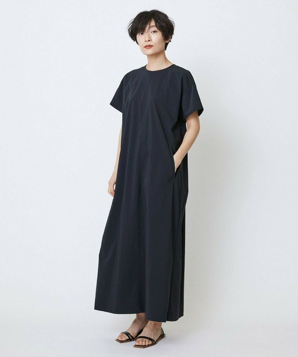 【Lサイズ】feerique　ポリナイロンストレッチTシャツワンピース 詳細画像 ブラック 2