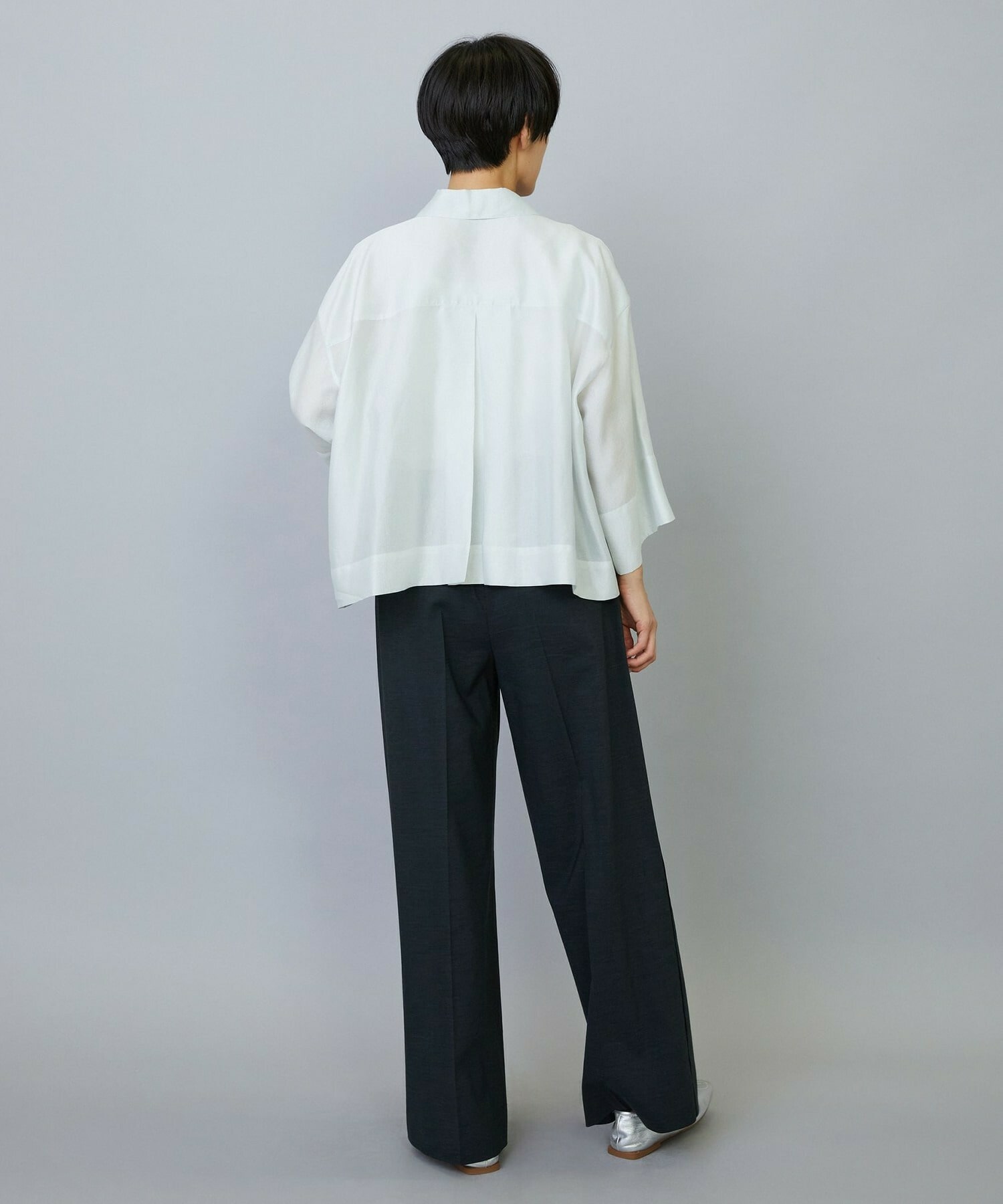 【MOGA】【Lサイズ】スタイリスト戸野塚かおるコラボ ドライリネンストレッチストレートパンツ 詳細画像 キナリ 14