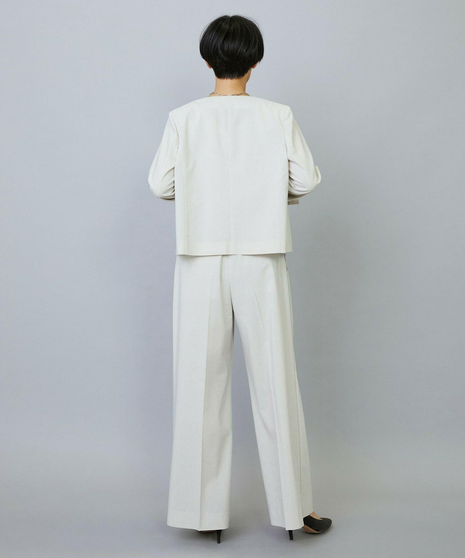 【MOGA】【Lサイズ】スタイリスト戸野塚かおるコラボ ドライリネンストレッチストレートパンツ 詳細画像 キナリ 21