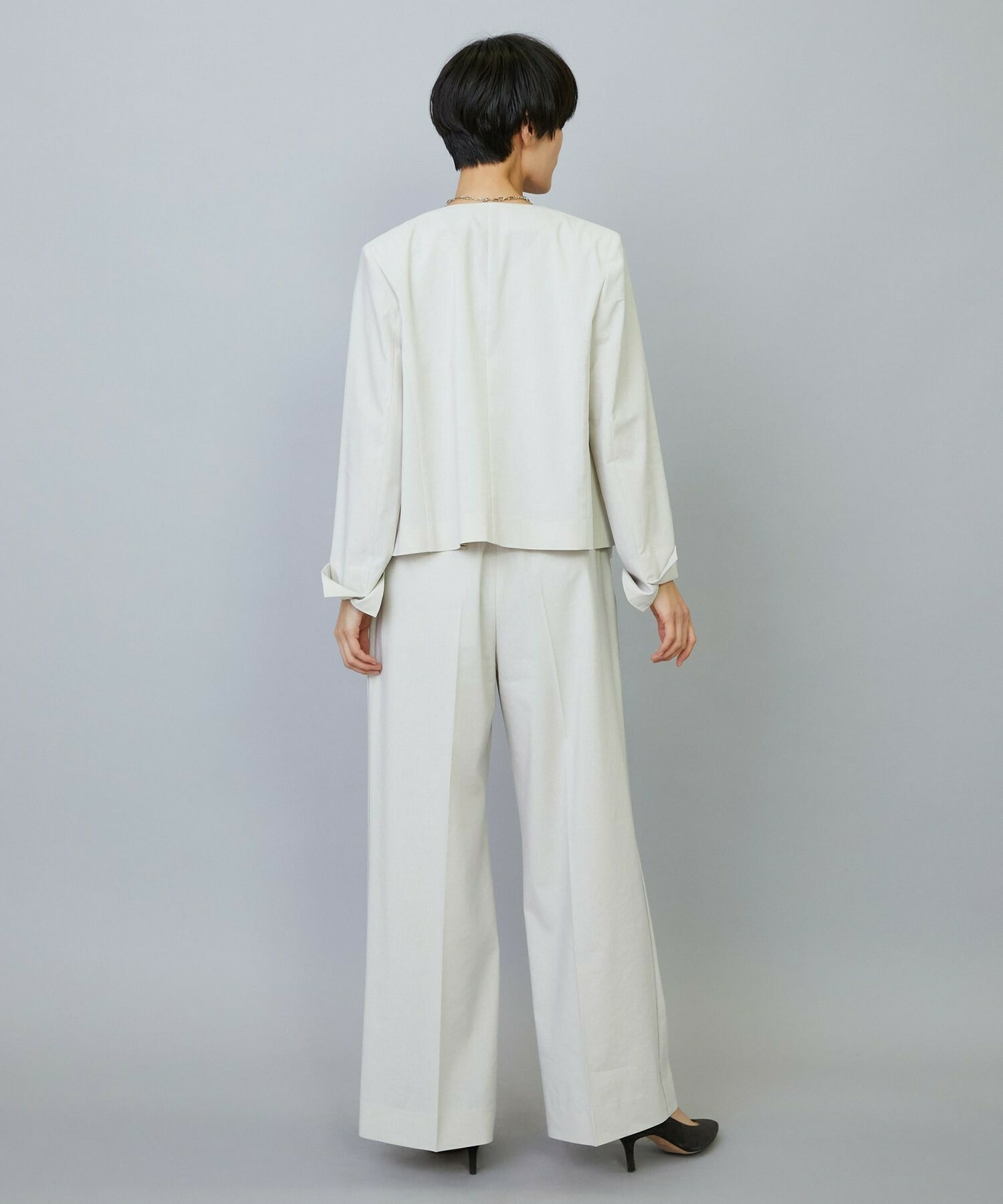 【MOGA】【Lサイズ】スタイリスト戸野塚かおるコラボ ドライリネンストレッチストレートパンツ 詳細画像 キナリ 22