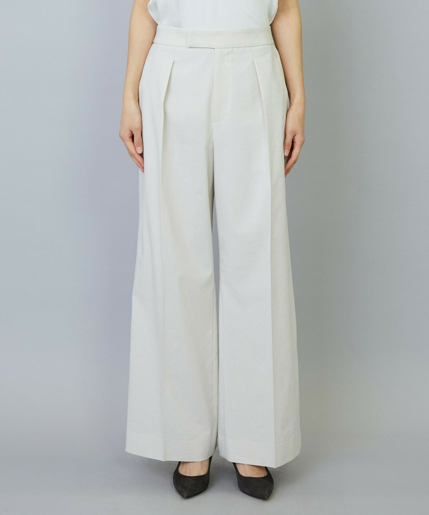 【MOGA】【Lサイズ】スタイリスト戸野塚かおるコラボ ドライリネンストレッチストレートパンツ 詳細画像 キナリ 25