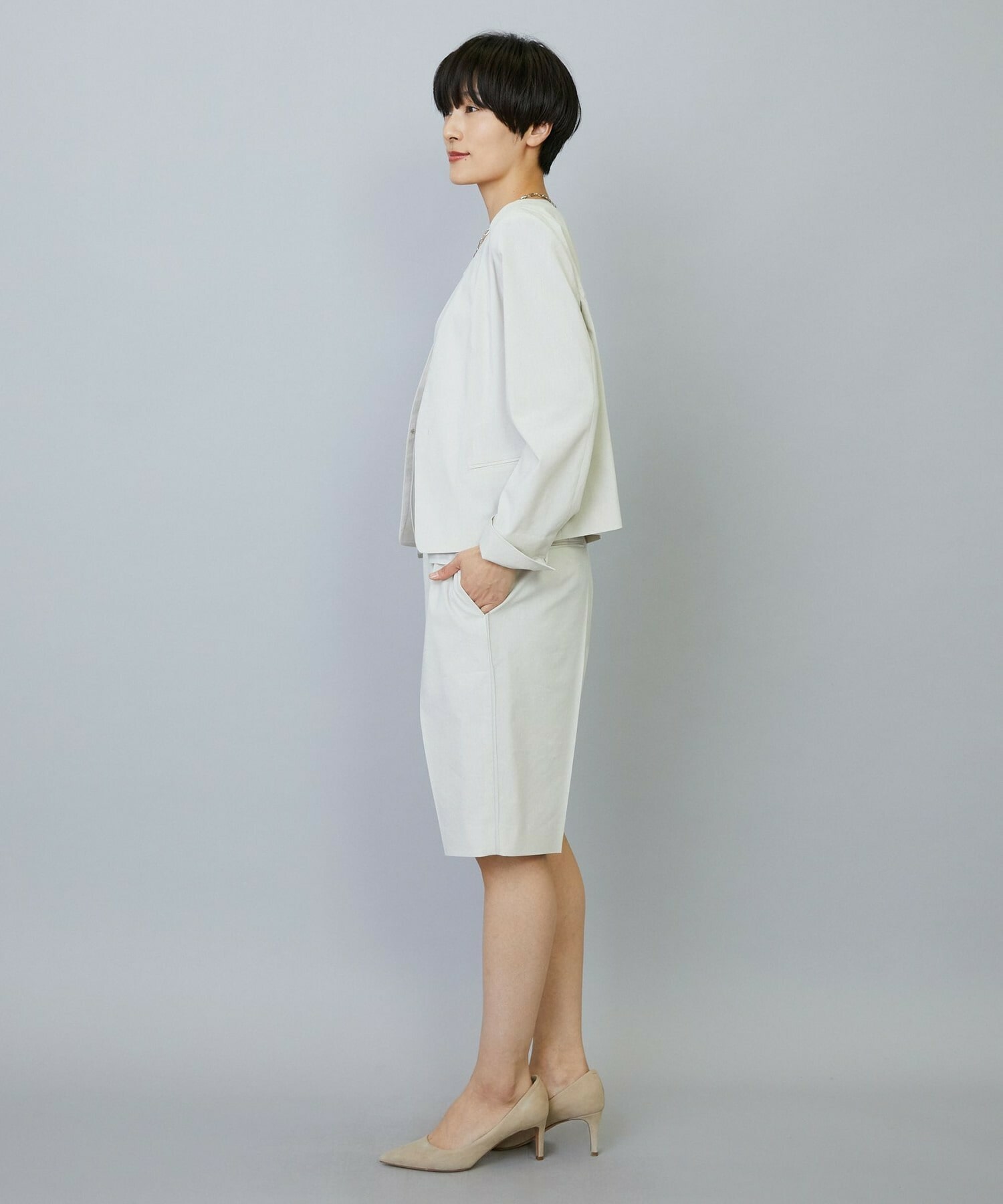 【MOGA】【Lサイズ】スタイリスト戸野塚かおるコラボ ドライリネンストレッチショートパンツ 詳細画像 キナリ 11