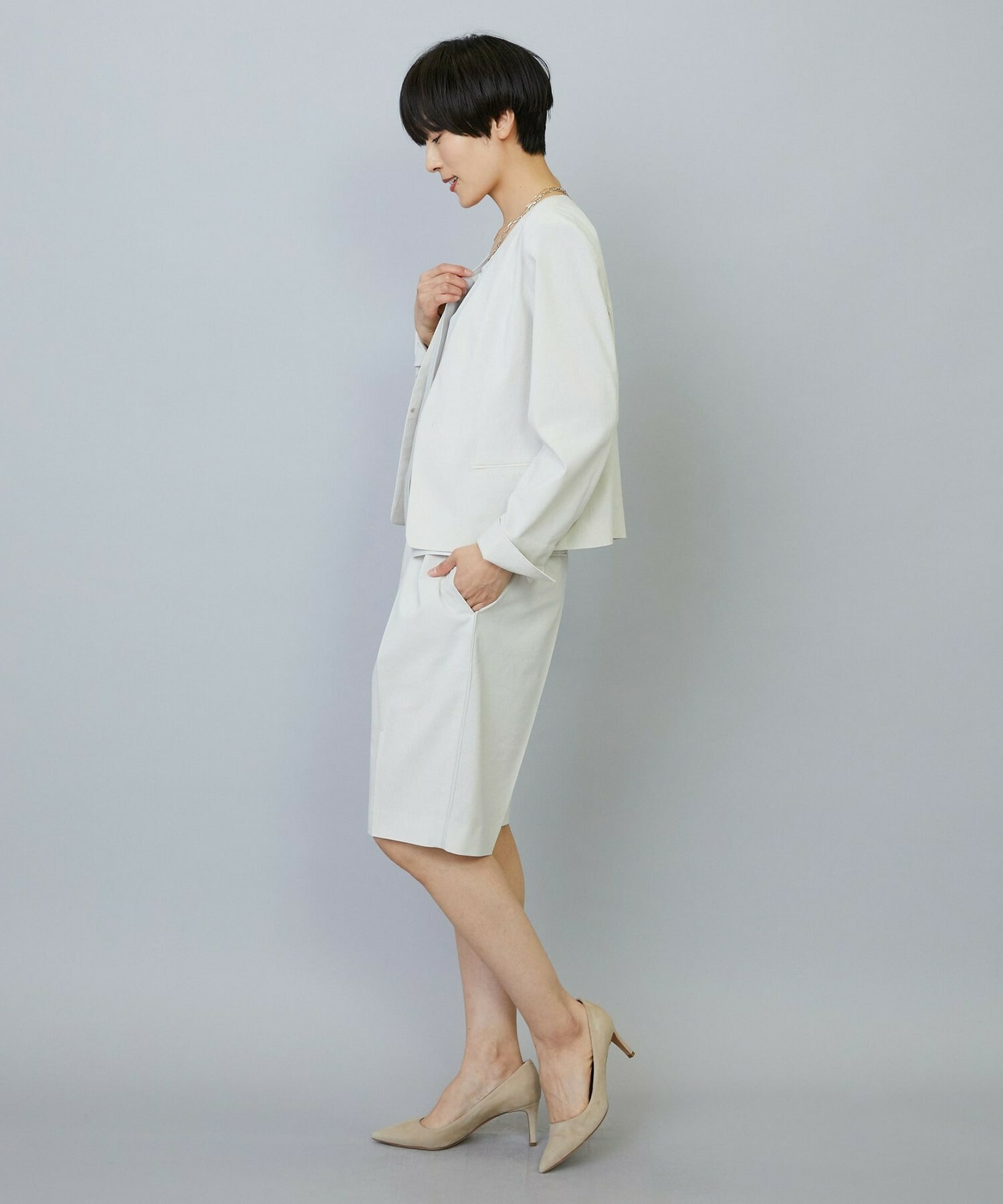 【MOGA】【Lサイズ】スタイリスト戸野塚かおるコラボ ドライリネンストレッチショートパンツ 詳細画像 キナリ 12