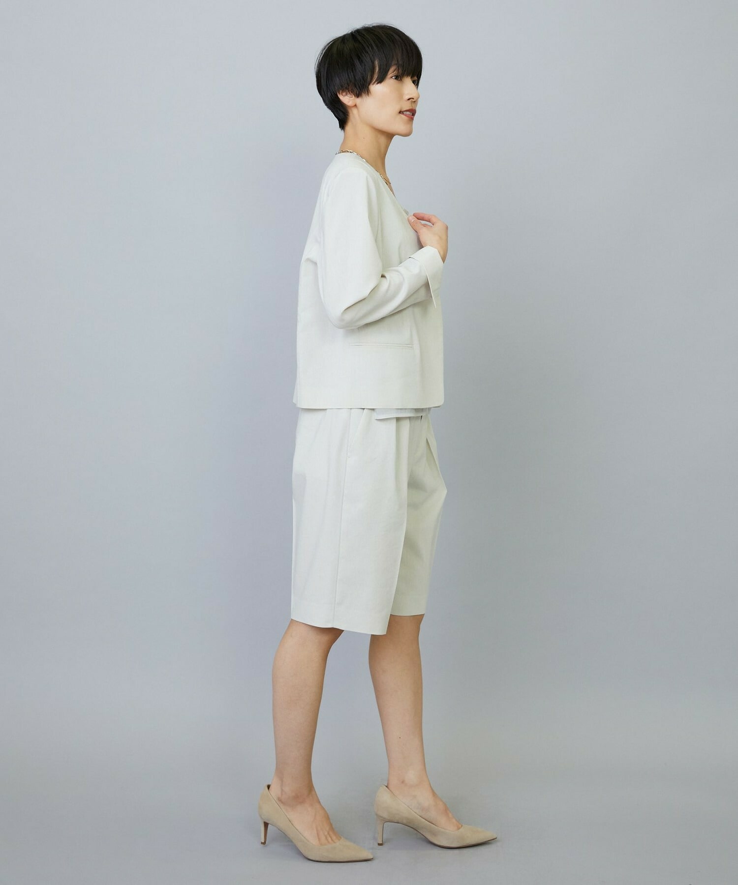 【MOGA】【Lサイズ】スタイリスト戸野塚かおるコラボ ドライリネンストレッチショートパンツ 詳細画像 キナリ 15