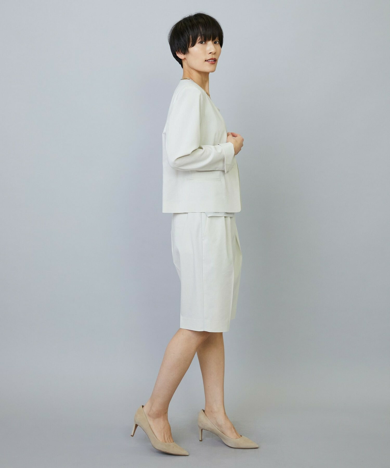 【MOGA】【Lサイズ】スタイリスト戸野塚かおるコラボ ドライリネンストレッチショートパンツ 詳細画像 キナリ 16