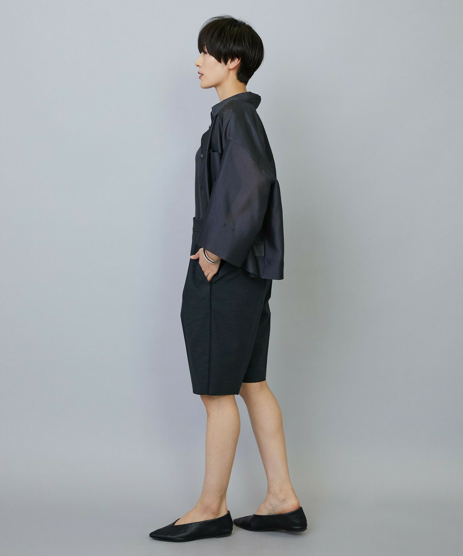 【MOGA】【Lサイズ】スタイリスト戸野塚かおるコラボ ドライリネンストレッチショートパンツ 詳細画像 キナリ 21