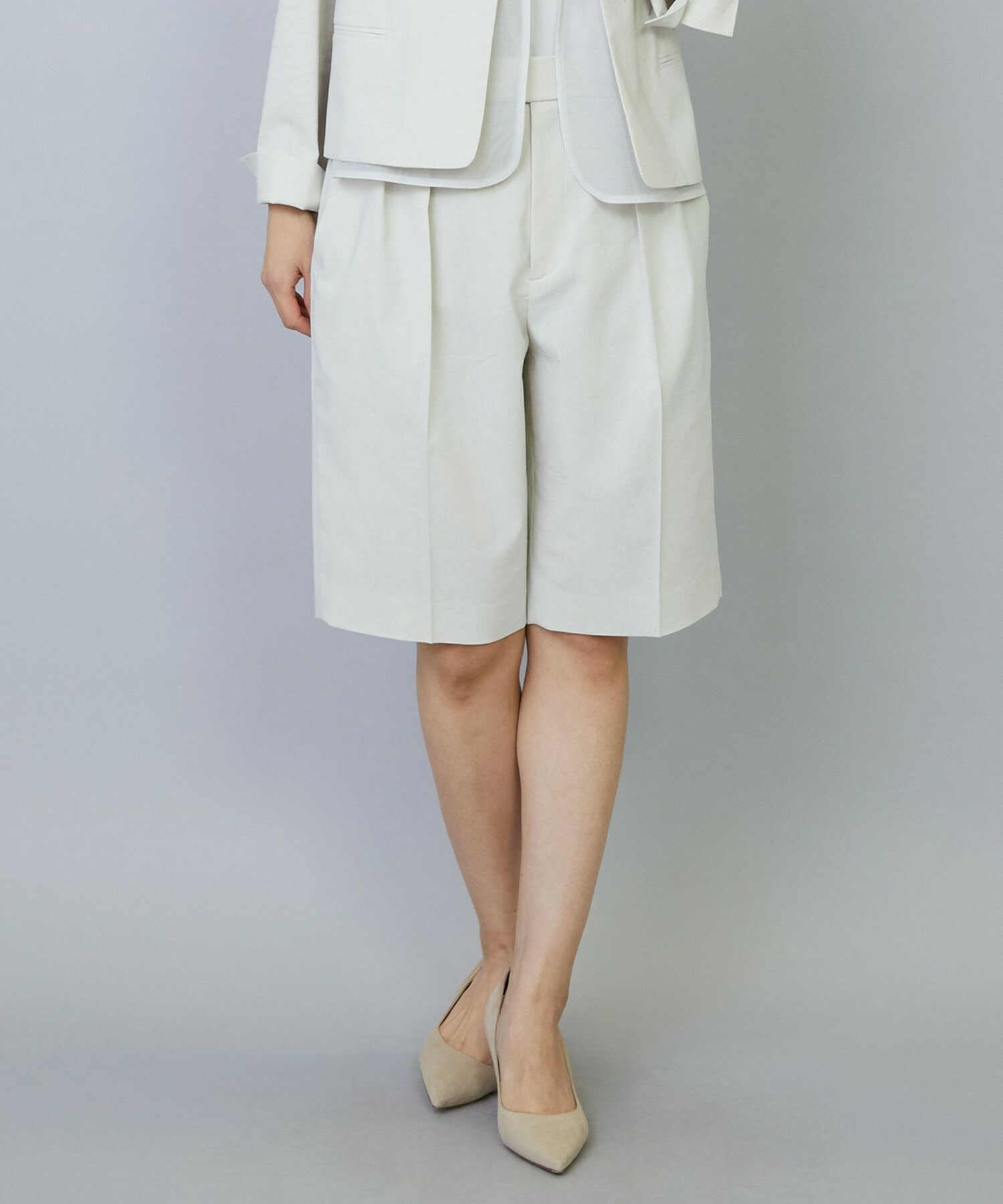 【MOGA】【Lサイズ】スタイリスト戸野塚かおるコラボ ドライリネンストレッチショートパンツ 詳細画像 キナリ 2