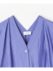 【MOGA】【Lサイズ】ナイロンクロスVネックワンピース 詳細画像 パープル 1