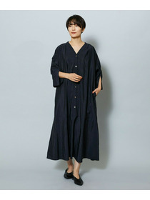 【MOGA】【Lサイズ】ナイロンクロスVネックワンピース 詳細画像 パープル 6