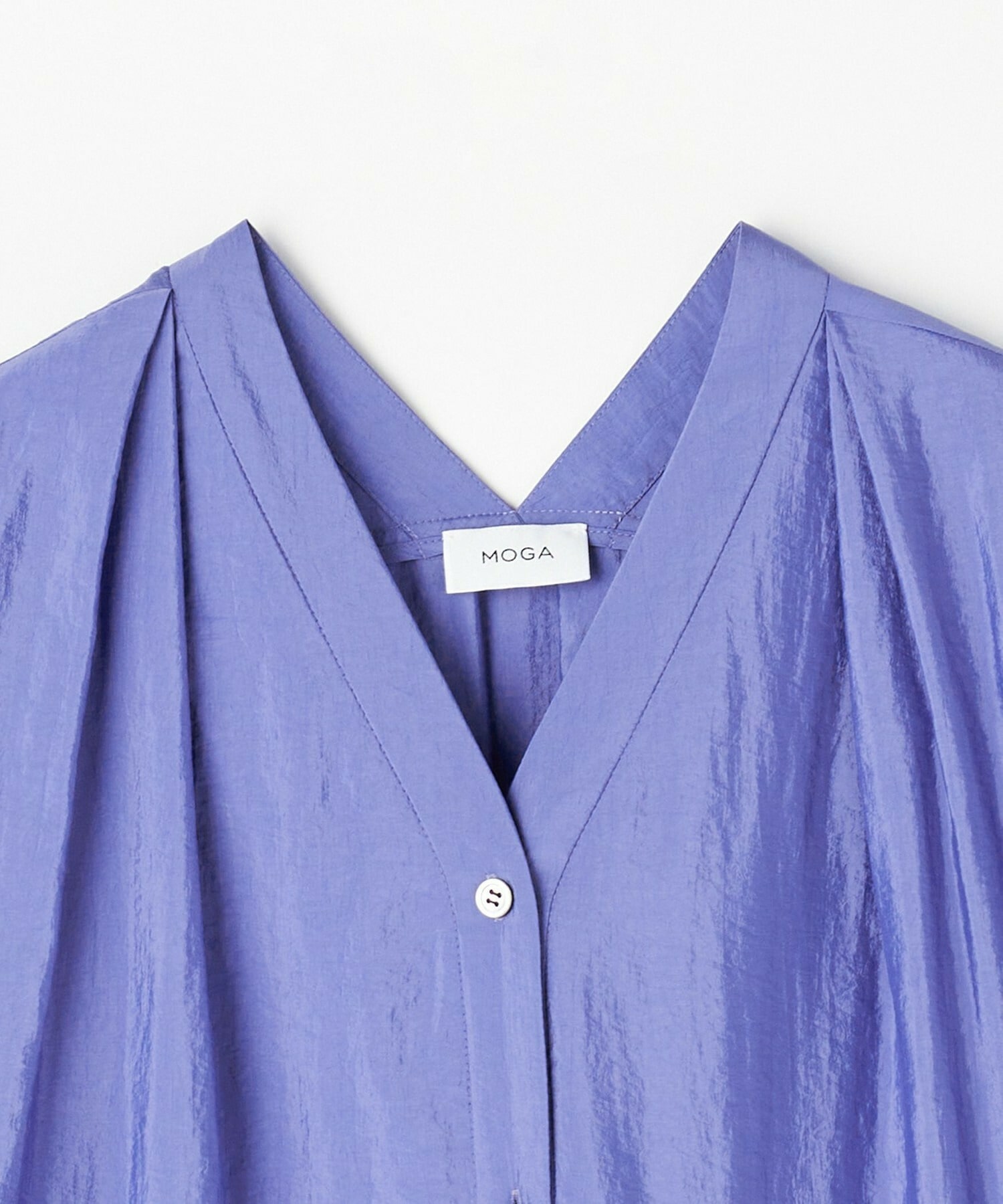 【MOGA】【Lサイズ】ナイロンクロスVネックワンピース 詳細画像 パープル 1