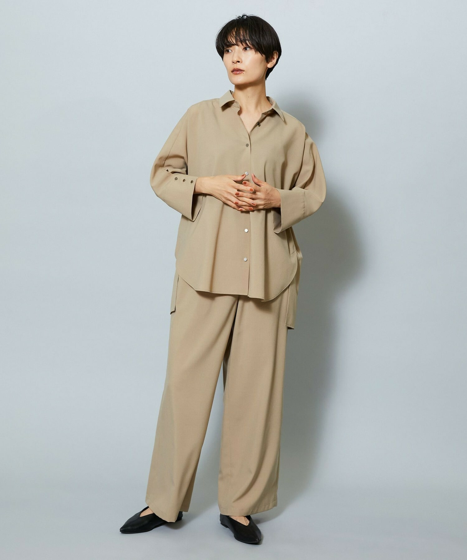 【MOGA】【Lサイズ】ドライトロドルマンシャツ 詳細画像 ベージュ 15