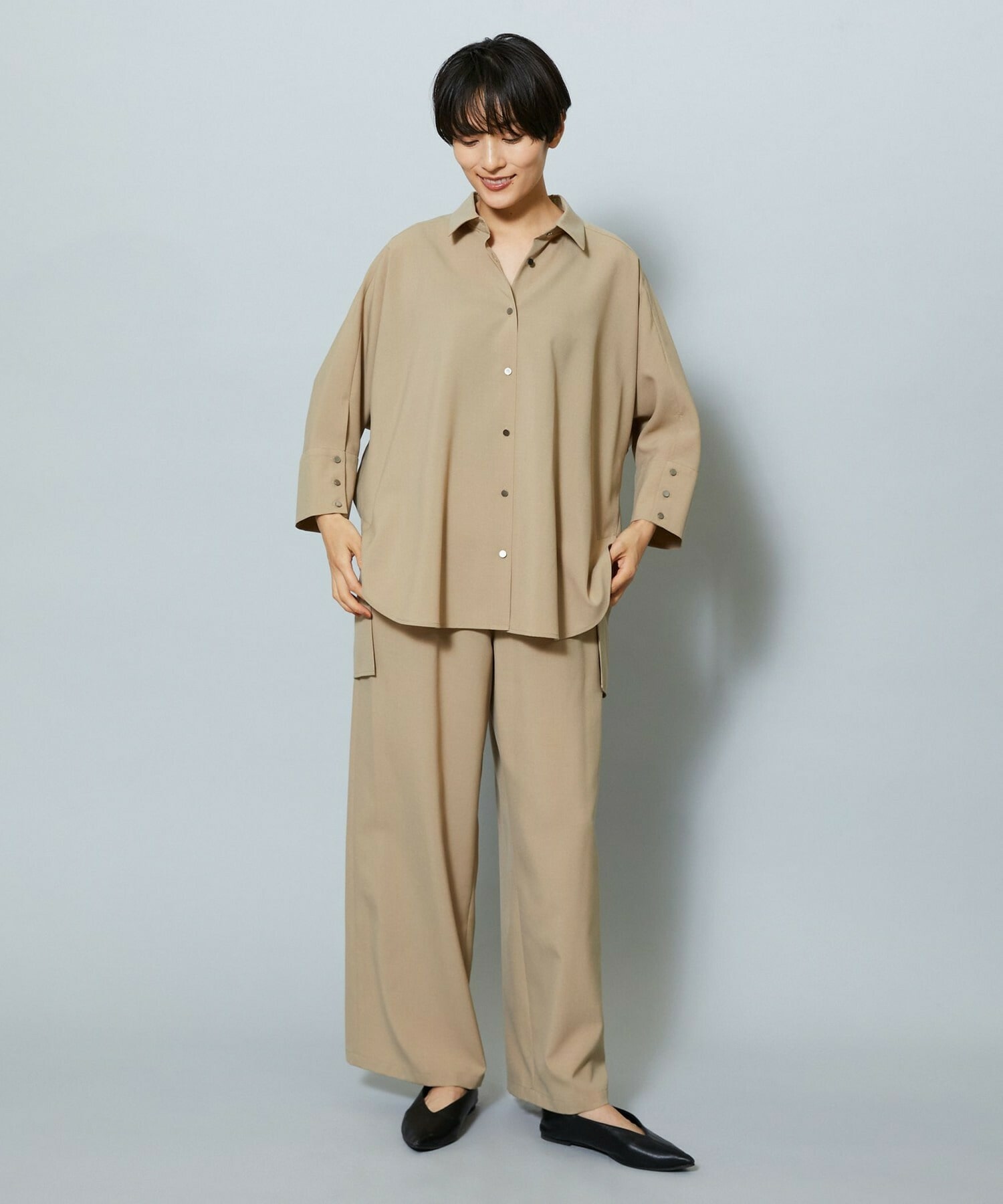 【MOGA】【Lサイズ】ドライトロドルマンシャツ 詳細画像 ベージュ 17