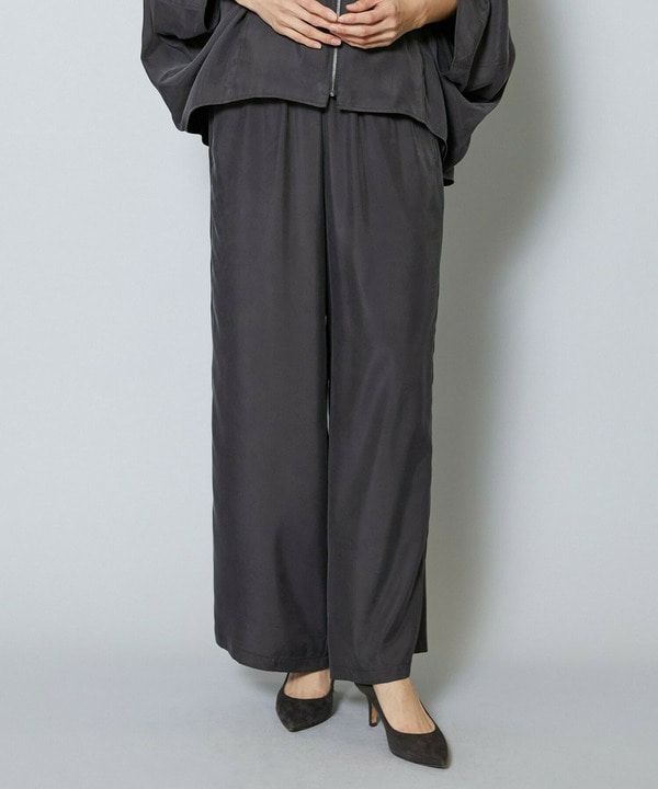 【Lサイズ】キュプラツイルワイドパンツ 詳細画像 チャコール 2