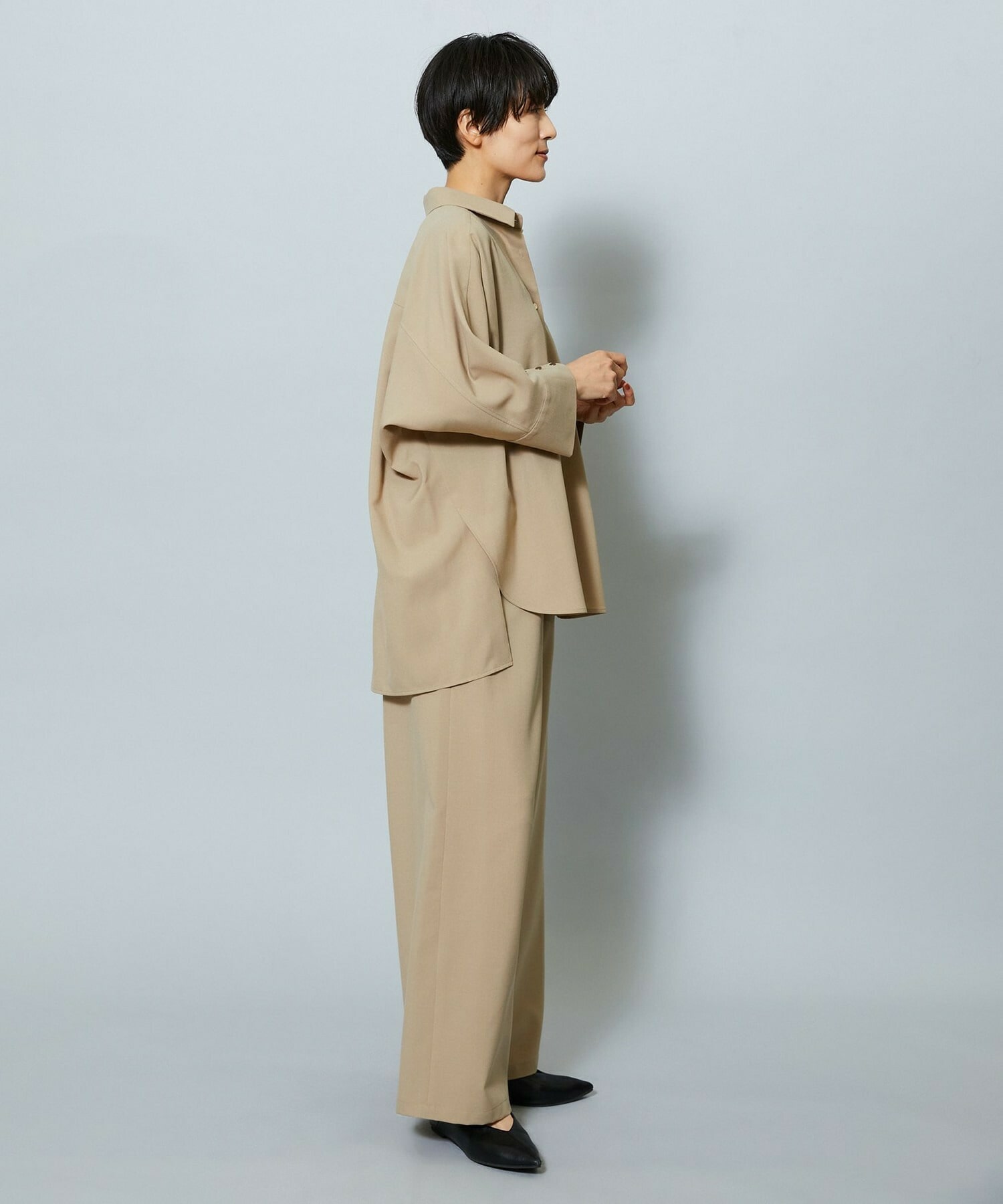 【MOGA】【Lサイズ】ドライトロワイドイージーパンツ 詳細画像 ベージュ 11