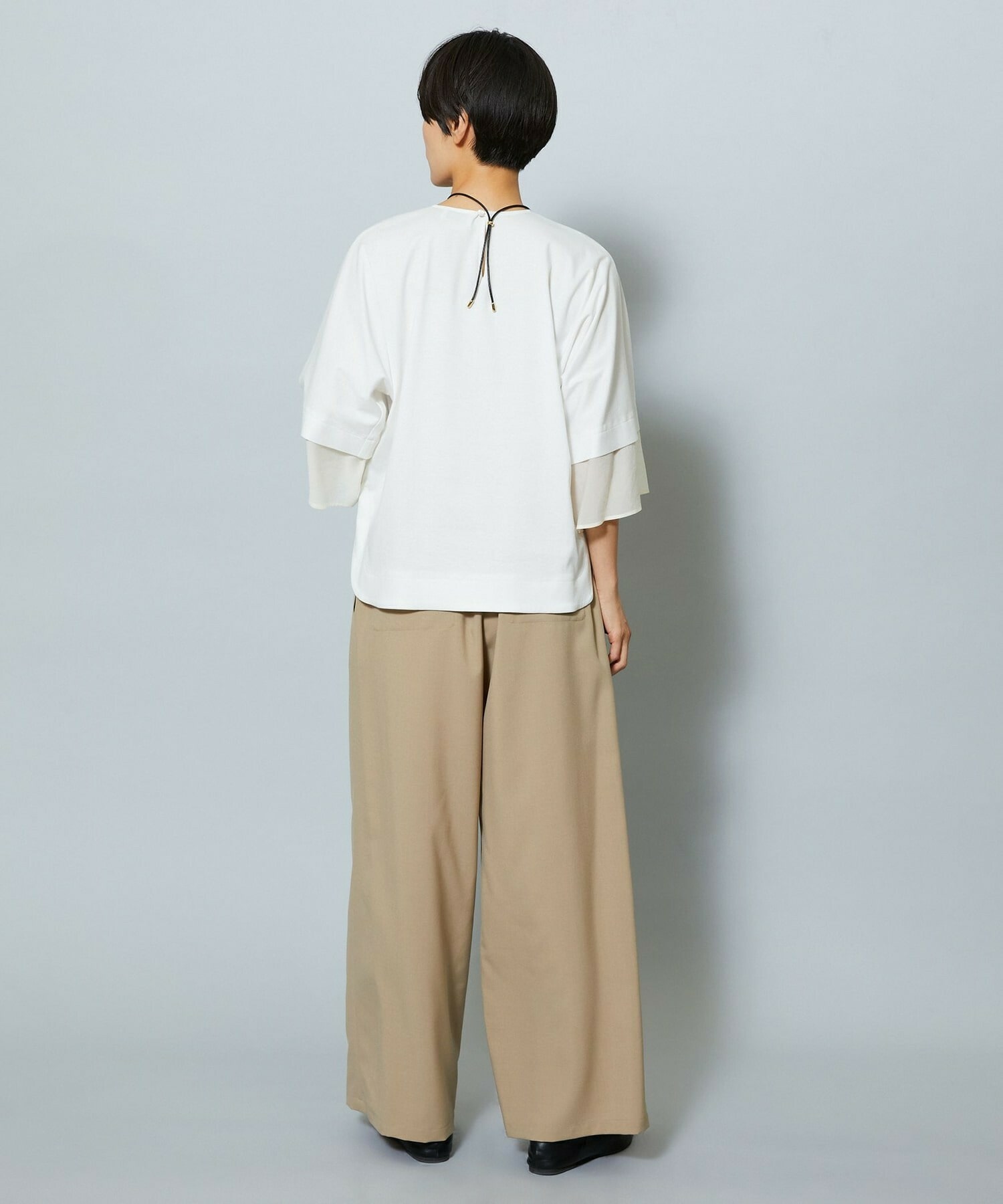 【MOGA】【Lサイズ】ドライトロワイドイージーパンツ 詳細画像 ベージュ 14