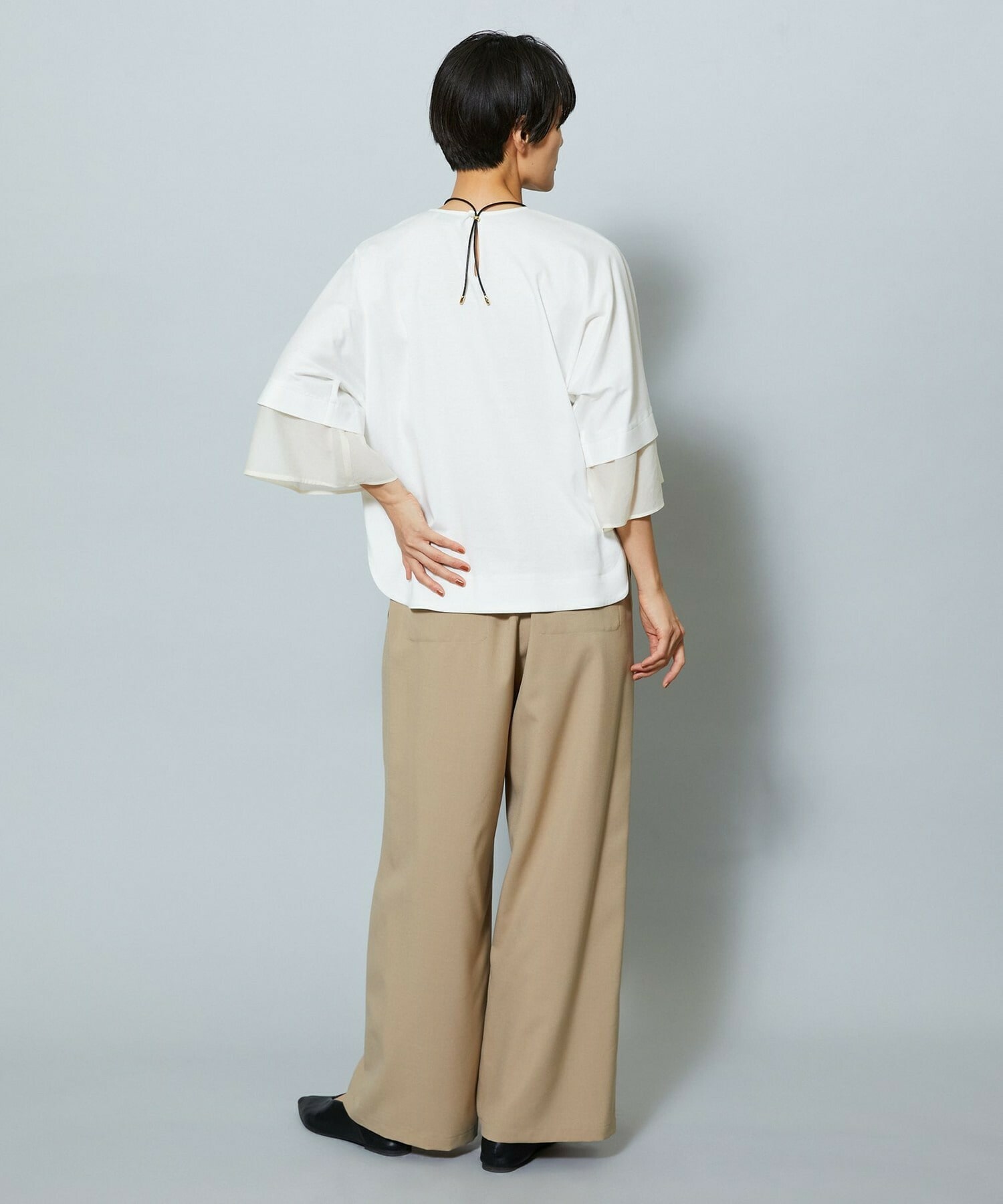 【MOGA】【Lサイズ】ドライトロワイドイージーパンツ 詳細画像 ベージュ 15