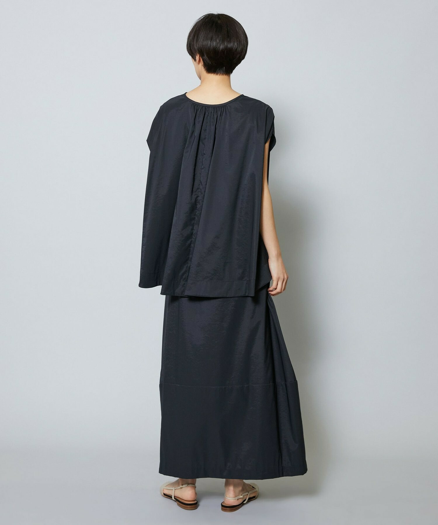 【MOGA】【Lサイズ】37.5ナイロンストレッチコクーンスカート 詳細画像 ブラック 14