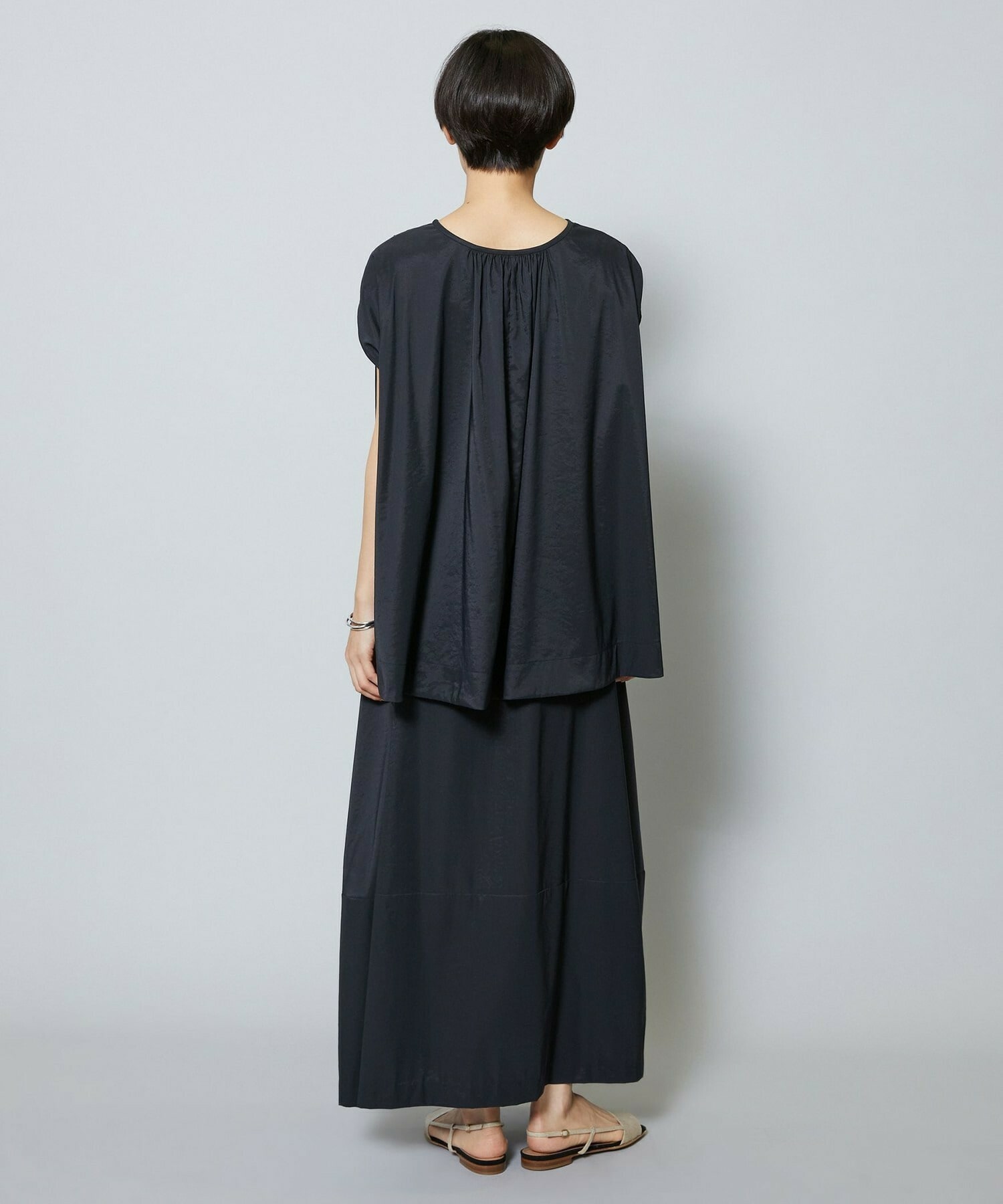 【MOGA】【Lサイズ】37.5ナイロンストレッチコクーンスカート 詳細画像 ブラック 15