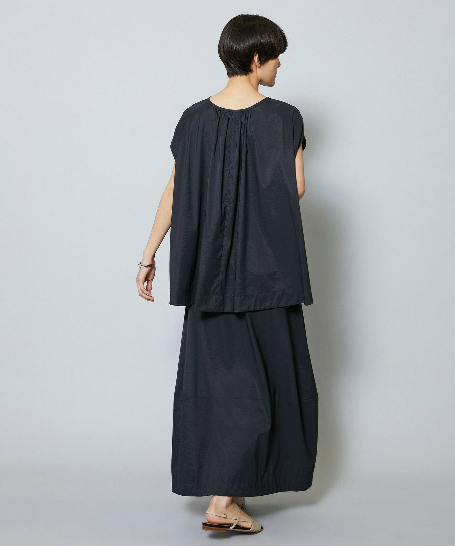 【MOGA】【Lサイズ】37.5ナイロンストレッチコクーンスカート 詳細画像 ブラック 16