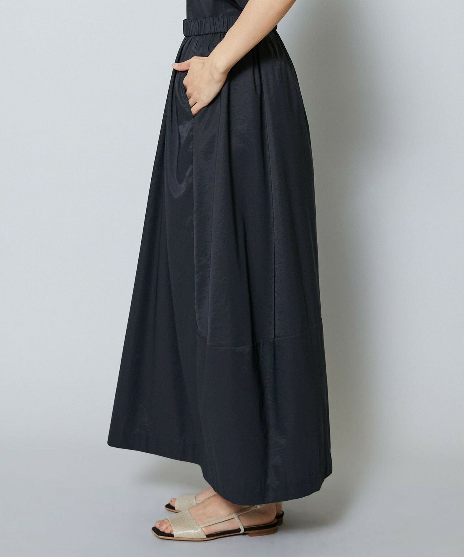 【MOGA】【Lサイズ】37.5ナイロンストレッチコクーンスカート 詳細画像 ブラック 23