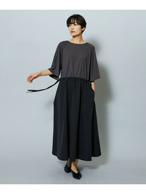 【MOGA】【Lサイズ】R/Nジャージードッキングフレアーワンピース 詳細画像 チャコール 7