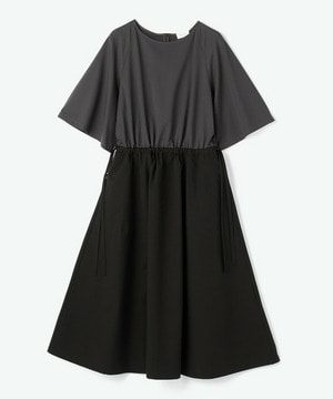 【MOGA】【Lサイズ】R/Nジャージードッキングフレアーワンピース 詳細画像 チャコール 1