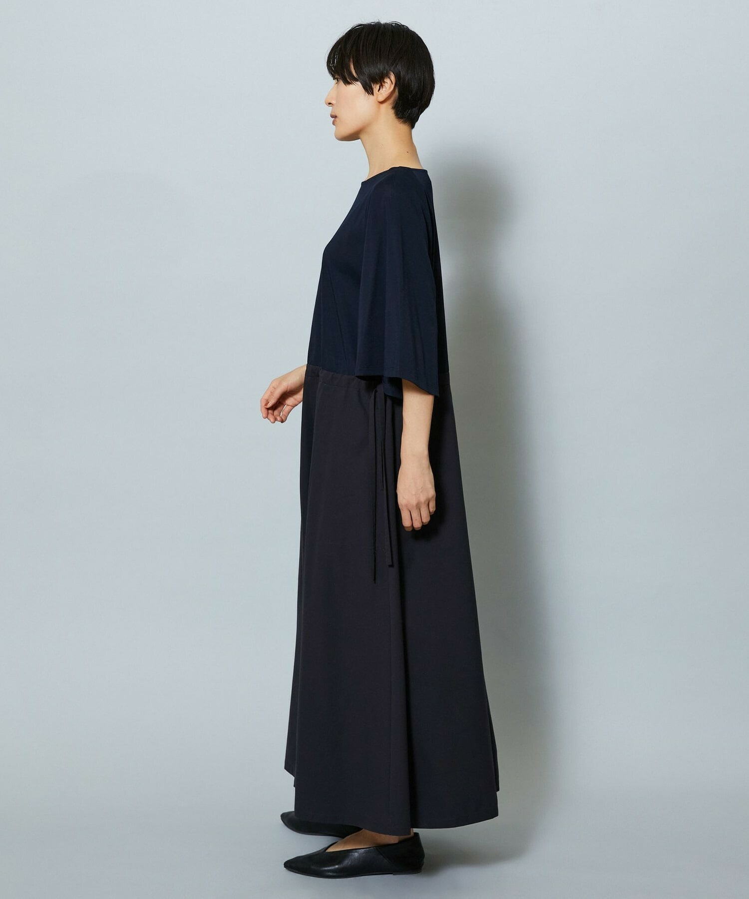 【MOGA】【Lサイズ】R/Nジャージードッキングフレアーワンピース 詳細画像 チャコール 20