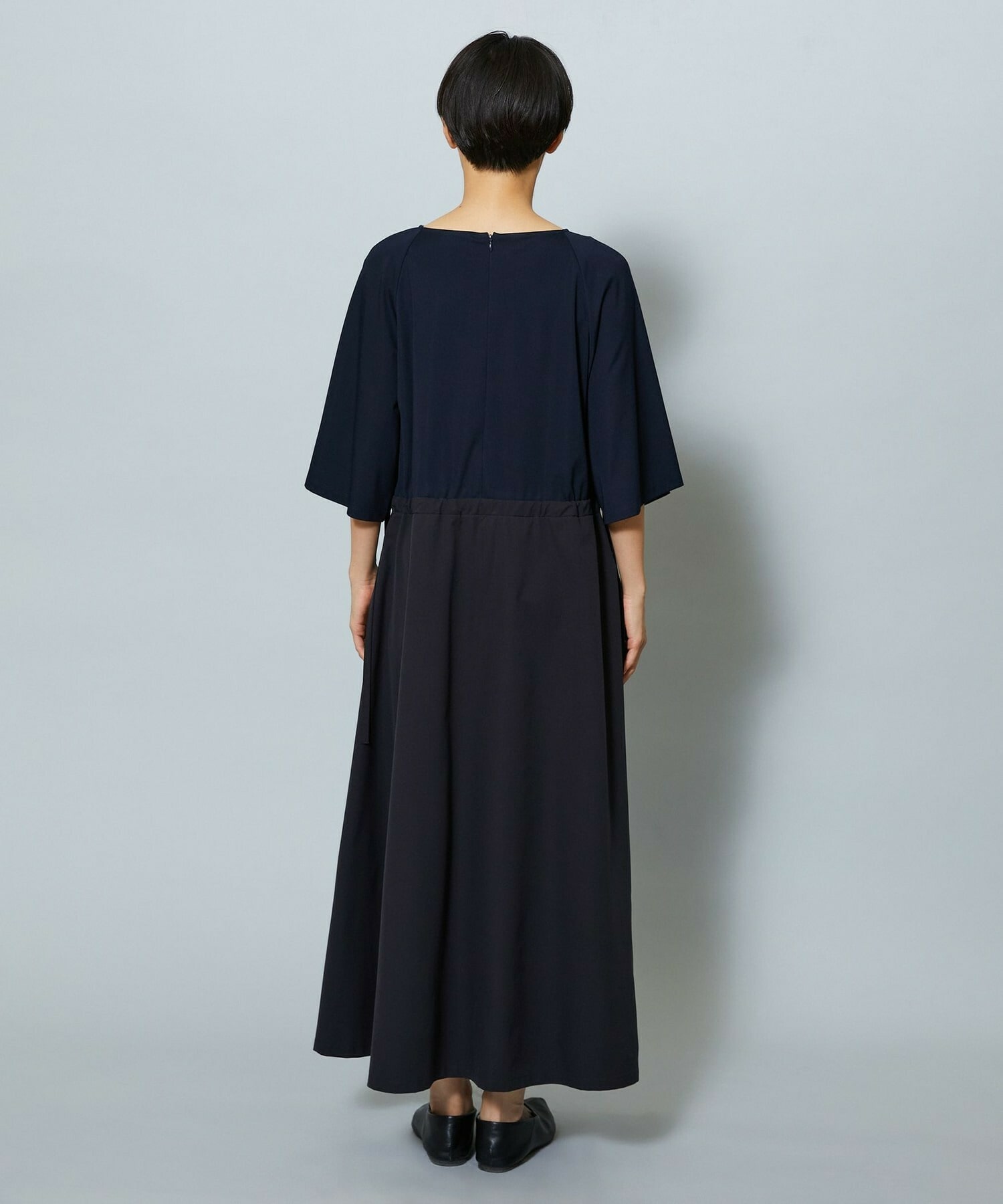 【MOGA】【Lサイズ】R/Nジャージードッキングフレアーワンピース 詳細画像 チャコール 26