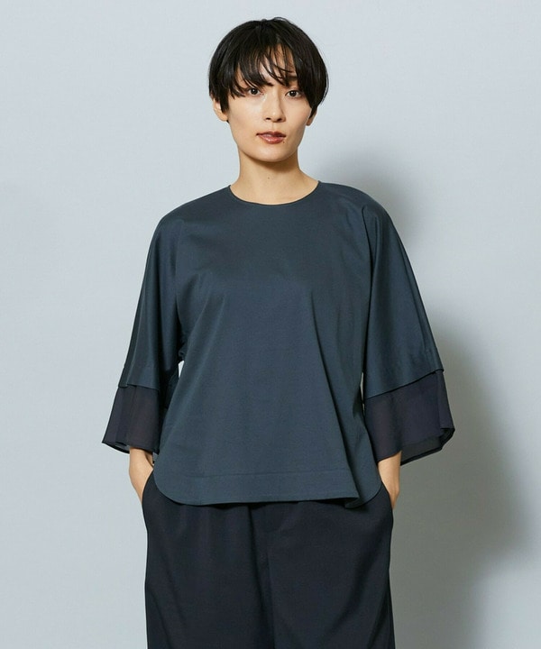 【Lサイズ】スーピマスムースブラウス 詳細画像 チャコールグレー 2