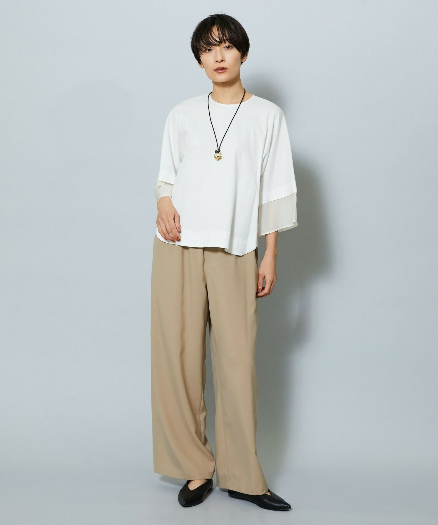 【MOGA】【Lサイズ】スーピマスムースブラウス 詳細画像 チャコールグレー 14