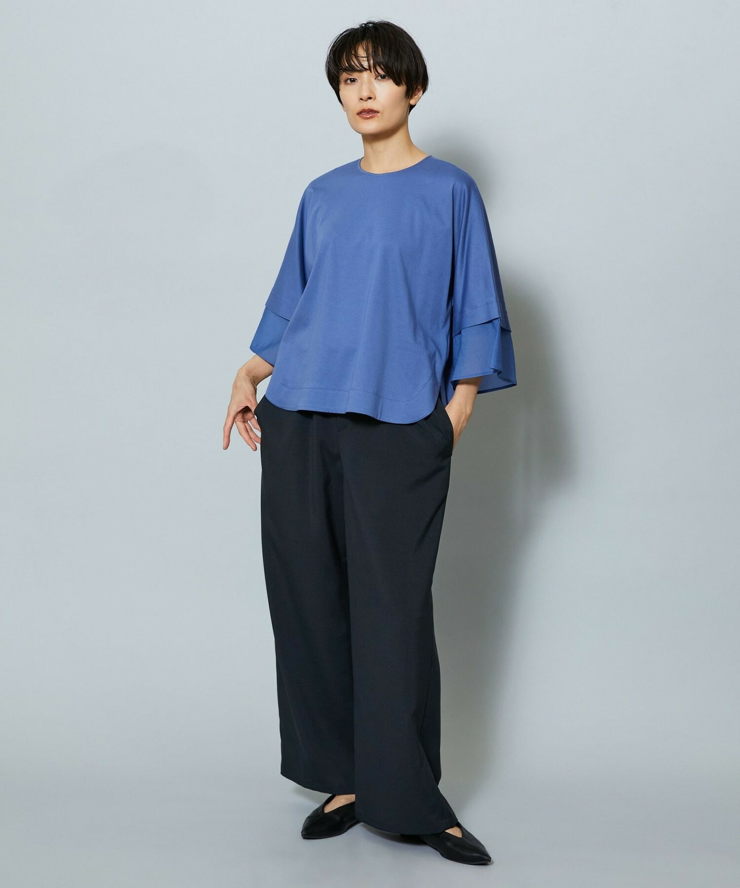 【MOGA】【Lサイズ】スーピマスムースブラウス 詳細画像 チャコールグレー 20