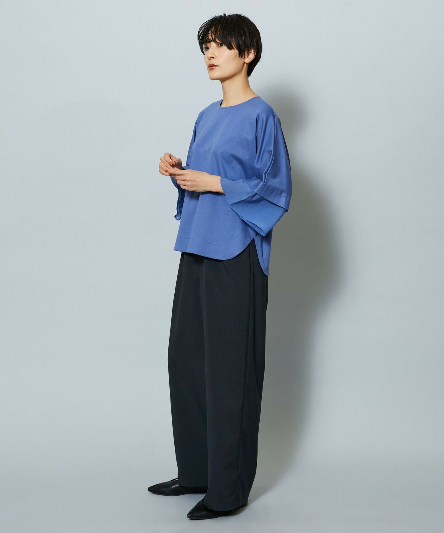 【MOGA】【Lサイズ】スーピマスムースブラウス 詳細画像 チャコールグレー 21