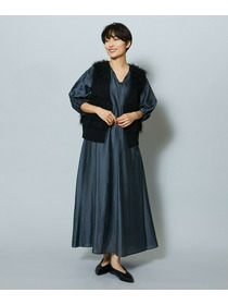 【MOGA】【Lサイズ】シャイニーローンタンブラーAラインシルエットワンピース 詳細画像 パープル 12