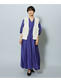 【MOGA】【Lサイズ】シャイニーローンタンブラーAラインシルエットワンピース 詳細画像 パープル 21