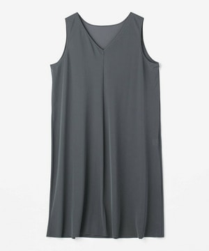 【MOGA】【Lサイズ】シャイニーローンタンブラーAラインシルエットワンピース 詳細画像 チャコールグレー 2