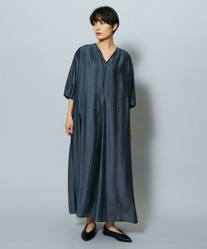 【MOGA】【Lサイズ】シャイニーローンタンブラーAラインシルエットワンピース 詳細画像 チャコールグレー 3