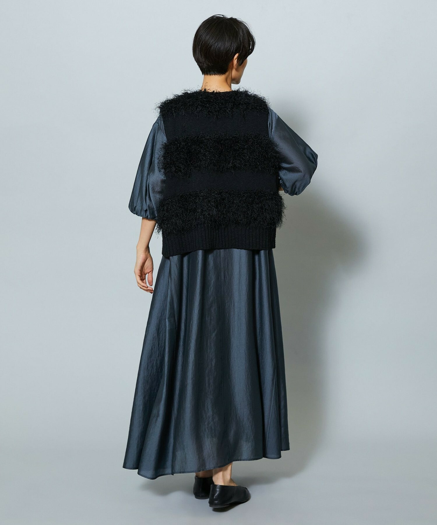 【MOGA】【Lサイズ】シャイニーローンタンブラーAラインシルエットワンピース 詳細画像 パープル 14