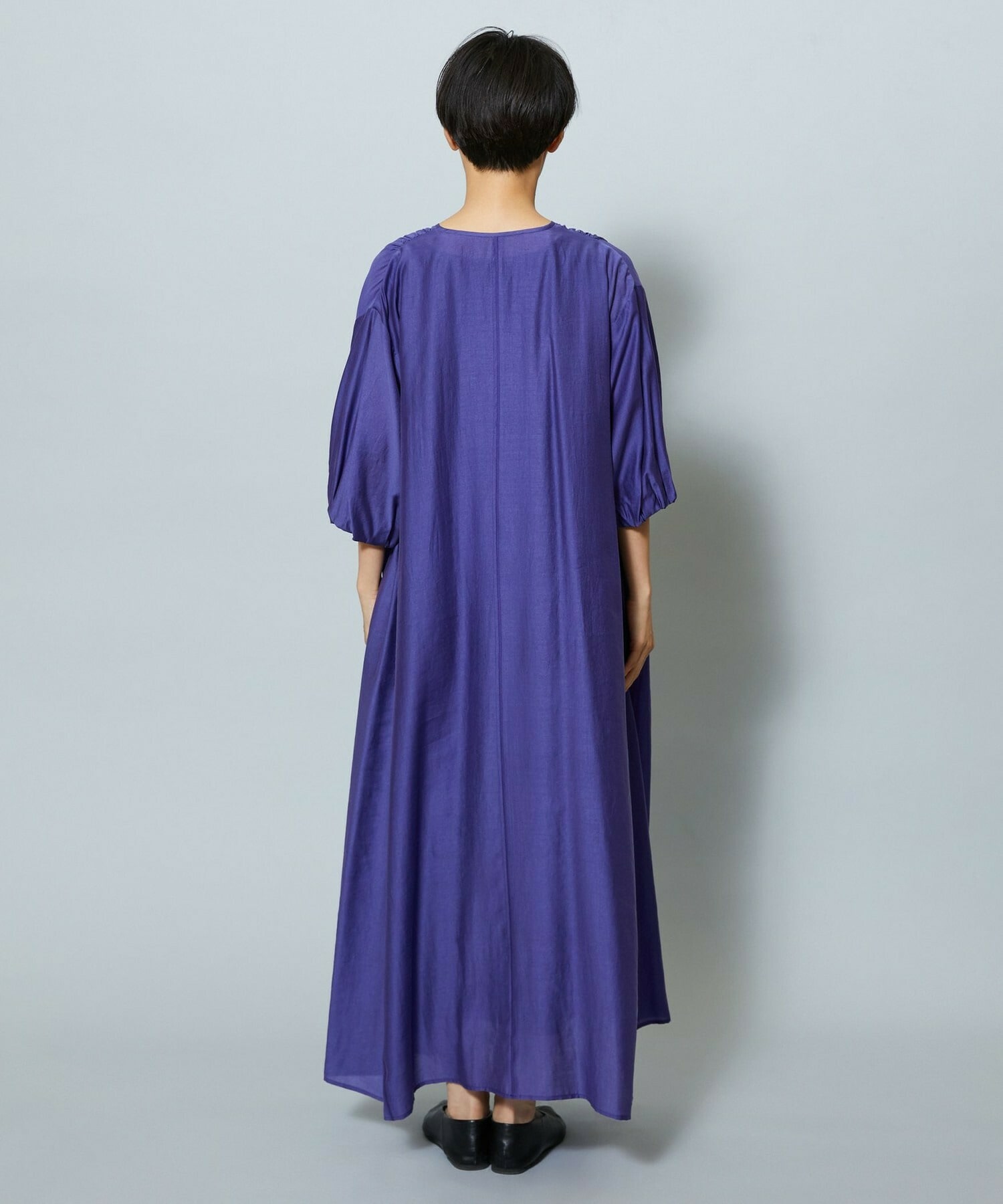 【MOGA】【Lサイズ】シャイニーローンタンブラーAラインシルエットワンピース 詳細画像 パープル 26