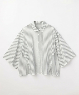 【MOGA】【Lサイズ】シアーストライプシャツ 詳細画像 ホワイト×ブラック 1