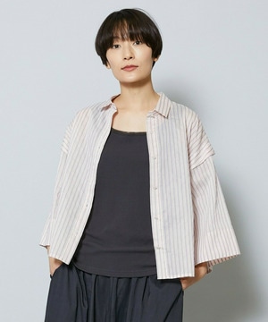 【MOGA】【Lサイズ】シアーストライプシャツ 詳細画像 パープル 2