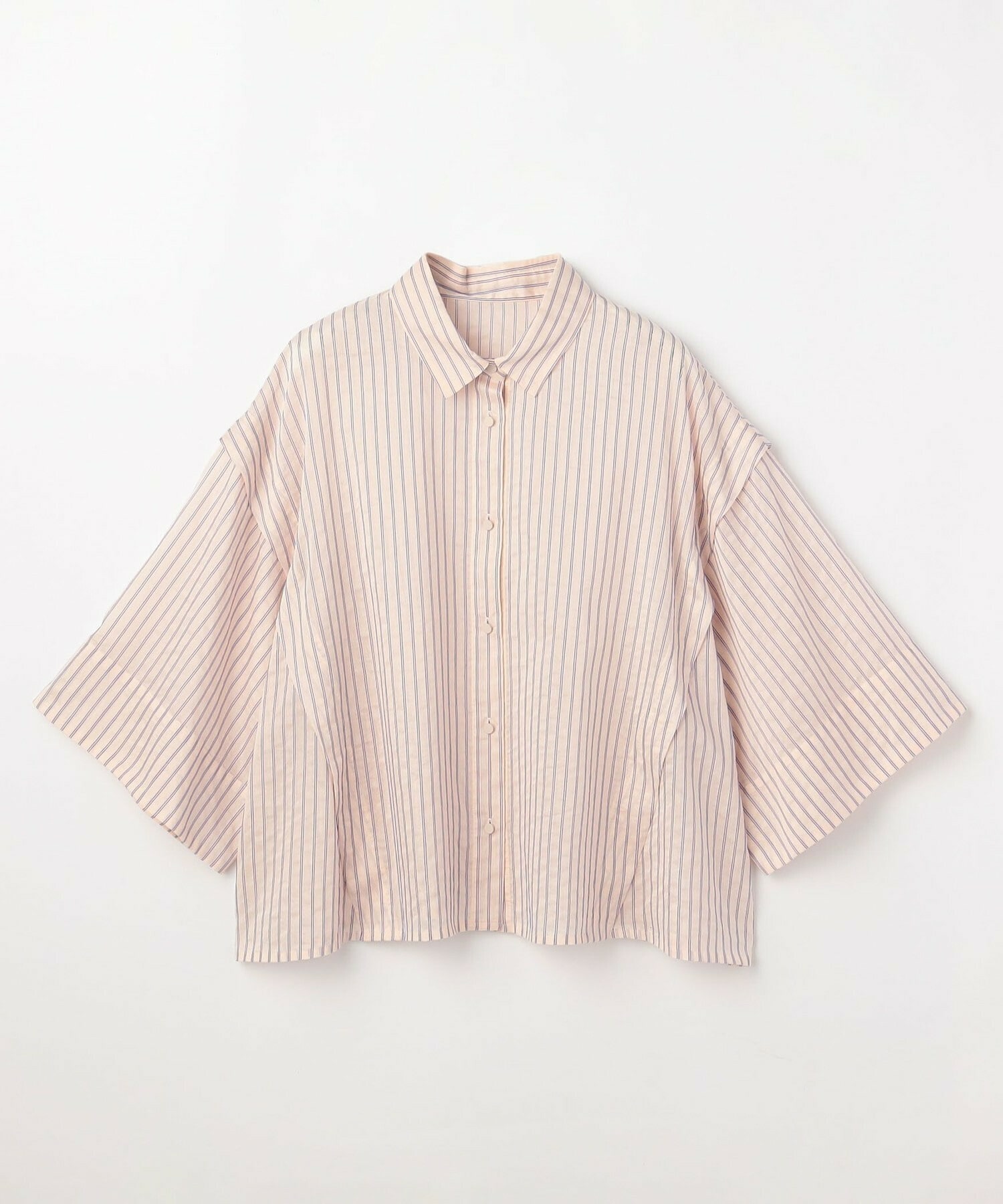 【MOGA】【Lサイズ】シアーストライプシャツ 詳細画像 パープル 1