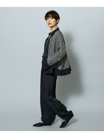 【MOGA】【Lサイズ】シアーメモリーストライプシャツブラウス 詳細画像 サックスブルー 15