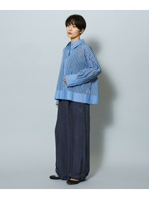 【MOGA】【Lサイズ】シアーメモリーストライプシャツブラウス 詳細画像 サックスブルー 19