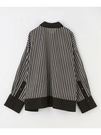 【MOGA】【Lサイズ】シアーメモリーストライプシャツブラウス 詳細画像 サックスブルー 5