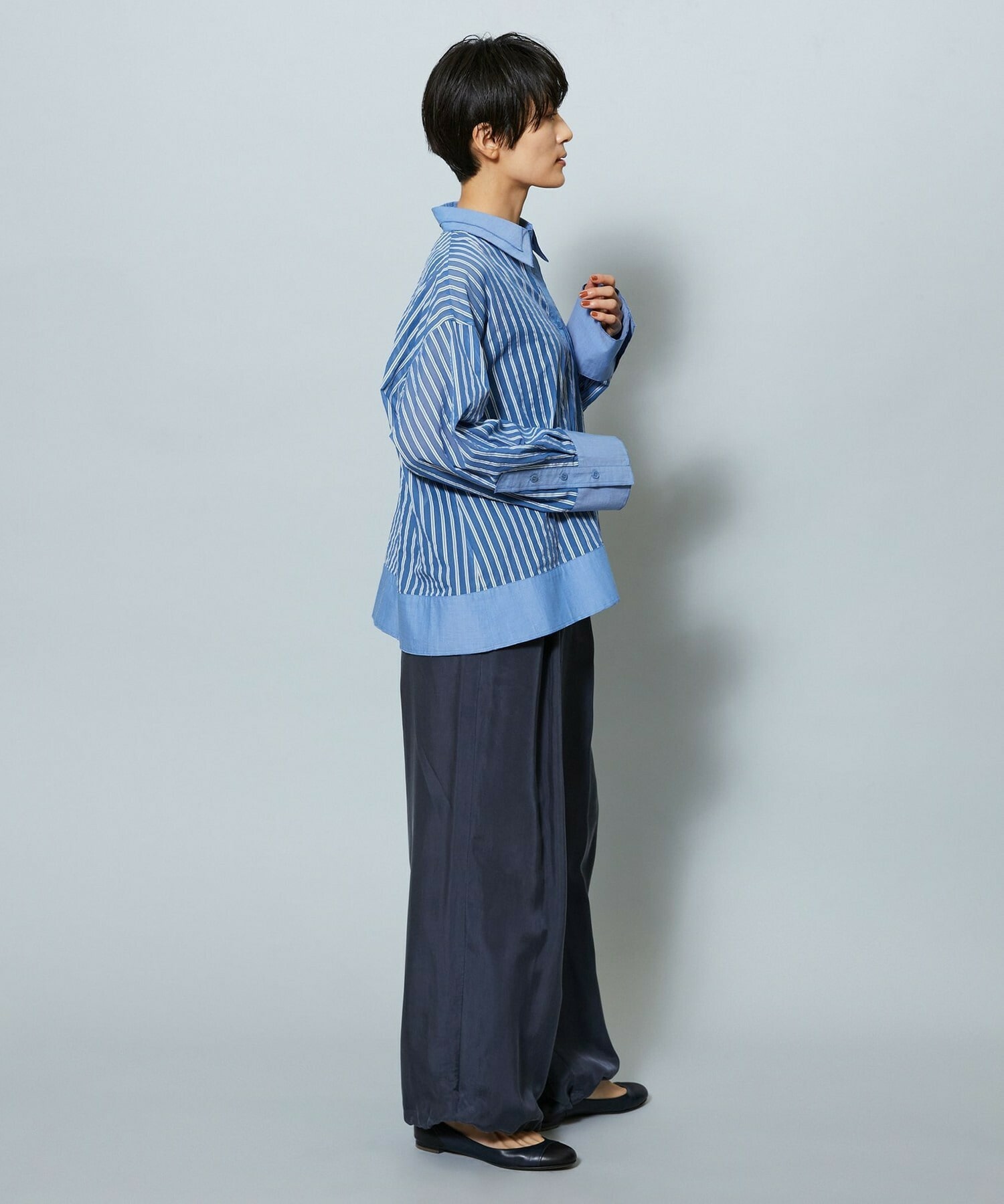 【MOGA】【Lサイズ】パウダリーキュプラパラシュートパンツ 詳細画像 チャコールグレー 22