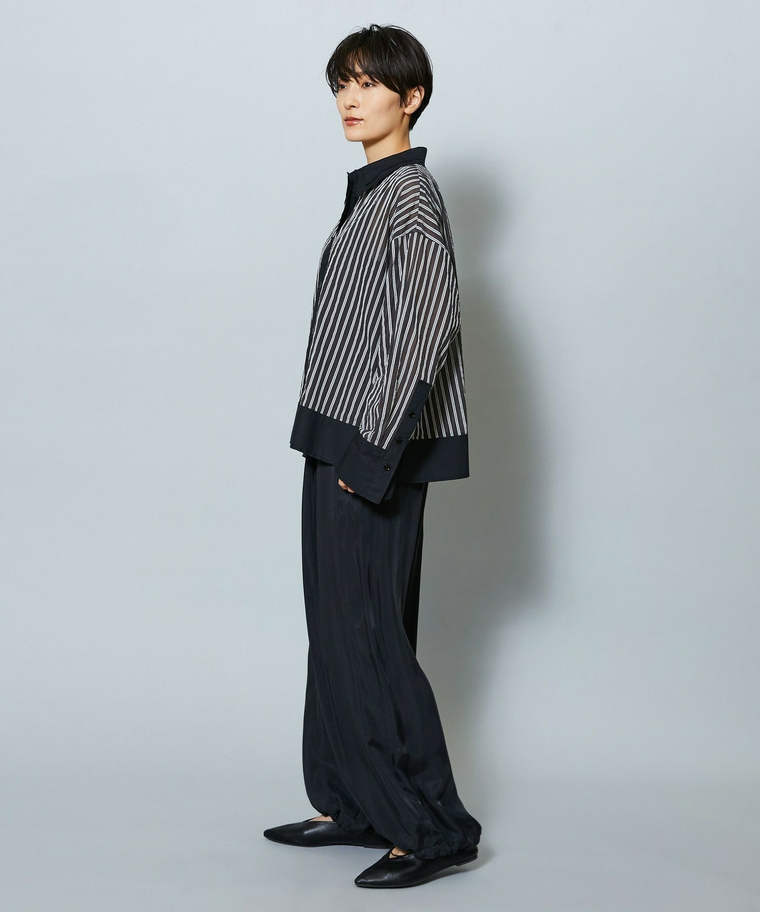 【MOGA】【Lサイズ】パウダリーキュプラパラシュートパンツ 詳細画像 チャコールグレー 9