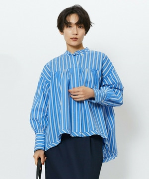 【feerique】【Lサイズ】feerique　エアリーコットンAラインブラウス 詳細画像 ブルー 2